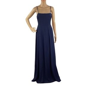 Show Me Your Mumu Lauren Tie Maxi Dress Navy Blue Small